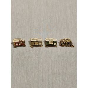 Odyssey Of The Mind 1998 Indiana Train Lapel Pin Lot Of 4 - VTG Pinback Lot